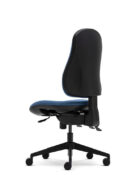 Orthopaedica 90 chair highlighting optional 50mm seat depth adjustment. Upholstered seat and back and swivel base.