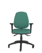 Athlete High Back Office Chair – budget ergonomic office chair with high upholstered back, posture-curved design, adjustable height and back, and five-star base on castors.