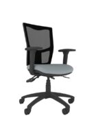 Ergonomic mesh office chair with adjustable arms and posture-supporting backrest