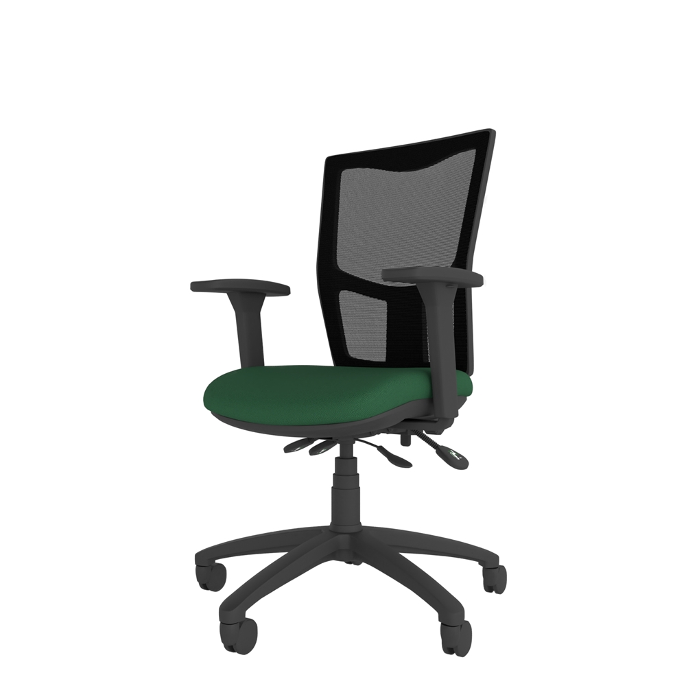 Athlete mesh back chair offering flexible seat, tilt, and back adjustments for daily use