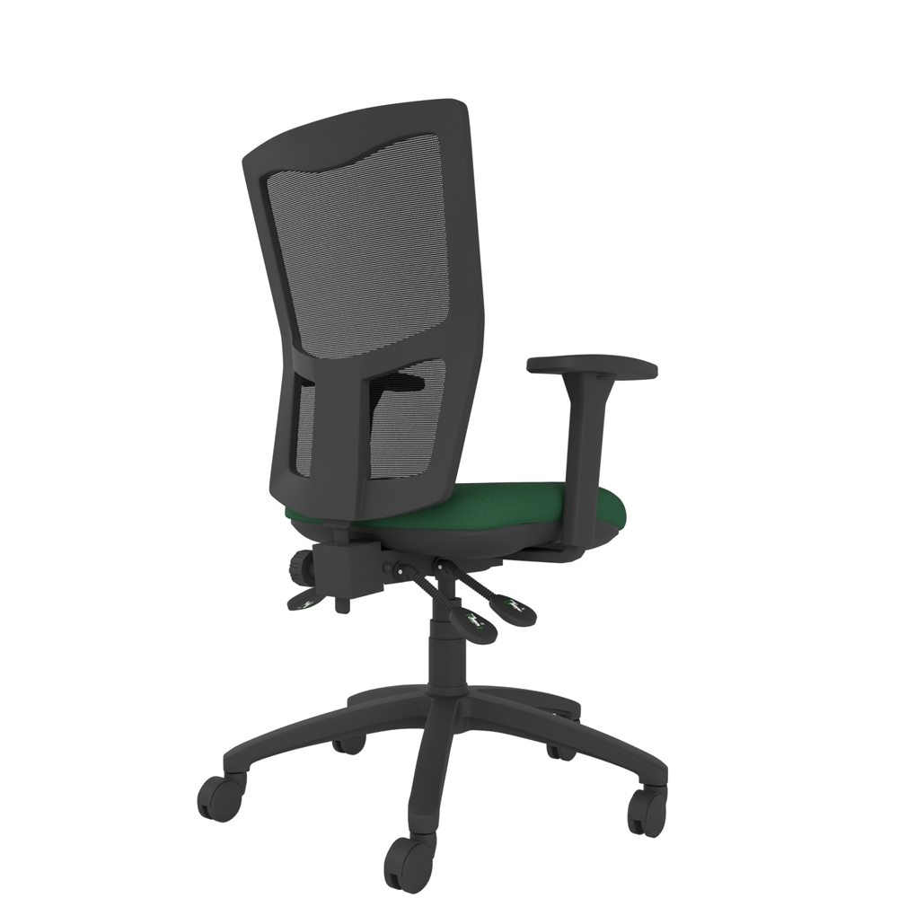 Mesh back ergonomic office chair with handwheel back adjustment and contoured seat