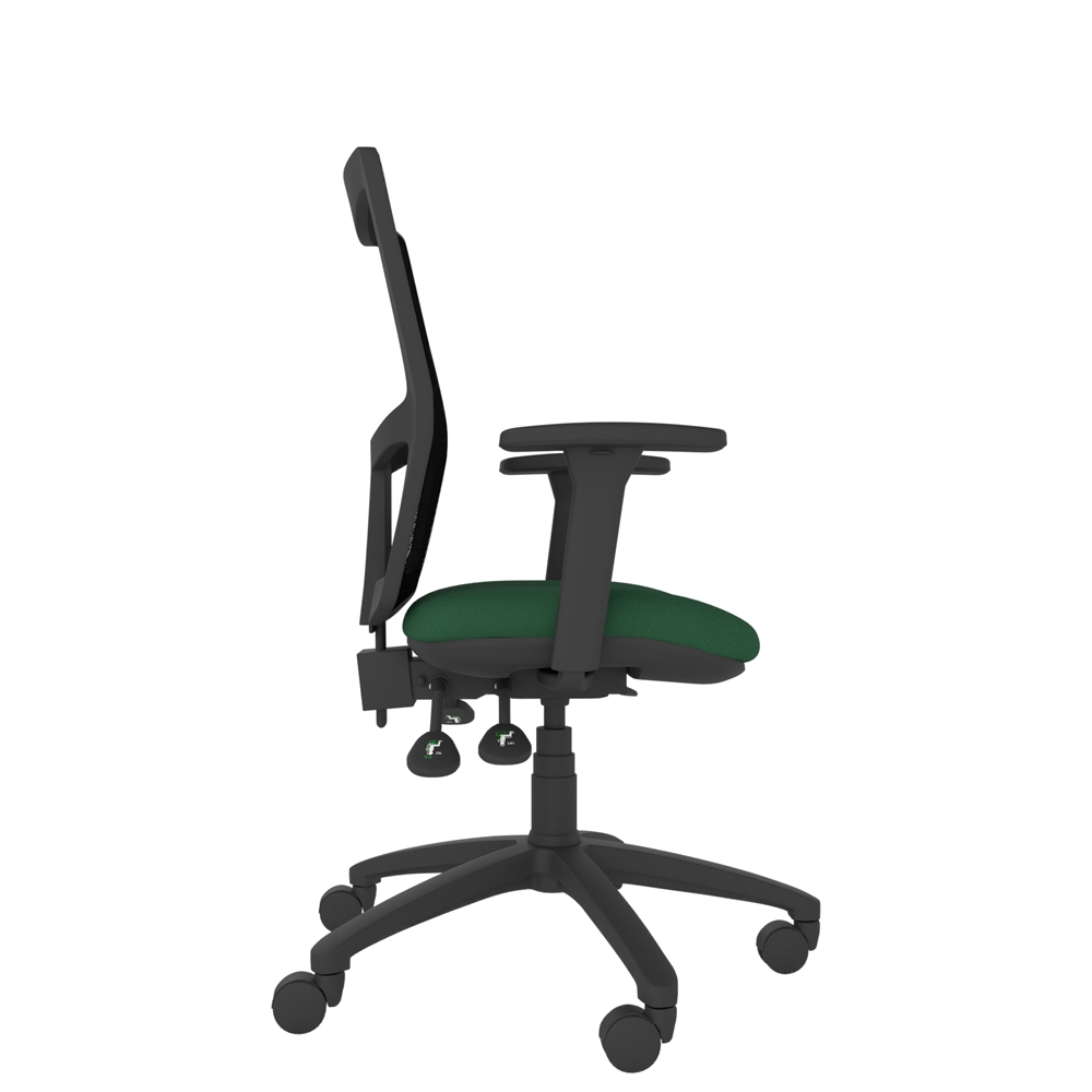 Athlete mesh task chair with curved posture back and height-adjustable ergonomic design