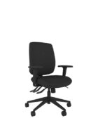 Black Ergonomic office chair with ergo-density foam for long-lasting comfort and resilience. 3 lever mechanism , adjustable arms and castor base.