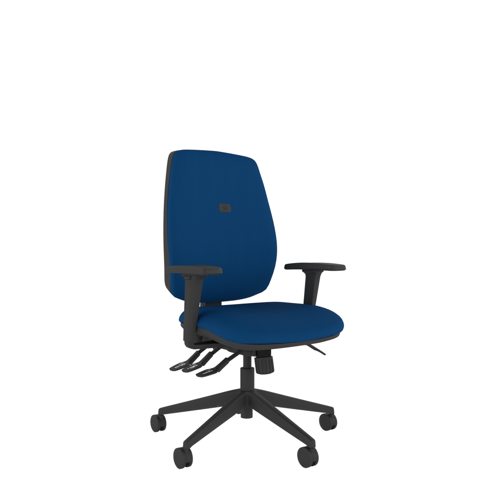 Coco ergonomic chair with premium moulded back and durable ergonomic features including arms, waterfall seat and posture support back