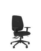 High back ergonomic chair with superior ergo-density foam for long-lasting comfort. Upholstered seat and back - finished in Black with adjustable arms, 3 lever mechanism and castor base.