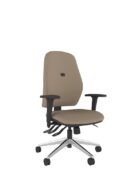 Quantum chair highlighting the adjustable seat slide, reclining mechanism, and ergonomic lumbar support