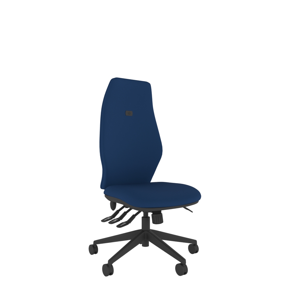 Ergonomic office chair with heavy-duty three-lever mechanism and adjustable seat depth