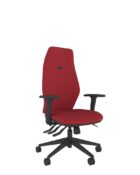 Red - Extra high back ergonomic office chair with four-way tri-curved backrest and adjustable lumbar support