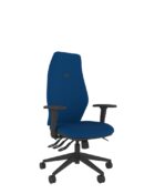 Heavy-duty ergonomic office chair with extra high backrest designed for all-day posture support. Upholstered seat & back, with height adjustable arms.
