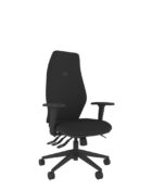 Professional ergonomic task chair with extra high back, inflatable lumbar support and heavy duty mechanism