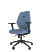Me Chair. Ergonomic, medium back task chair with heavy duty, 3 lever mechanism. With arms and 5 star castor base.