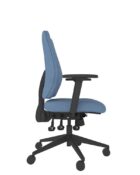 Me Ergonomic Office Chair - Right side view. Tri-curve medium back, 3 lever HD mechanism, arms and castors.