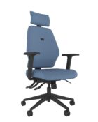 Ergonomic Office Chair designed to support the neck and shoulders. The ME chair boasts an adjustable headrest, upholstered seat and back, adjustable arms, 3 lever heavy duty mechanism and 5 star castor base.