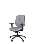 Coco ergonomic chair with inflatable lumbar support for customised lower back comfort. Upholstered in a grey fabric seat and square shaped task back.