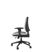 Office chair with small waterfall seat design to reduce thigh pressure and improve circulation. With adjustable arms and 3 lever ergonomic features mechanism.