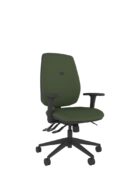 Coco High Back ergonomic office chair with high moulded back for upper spine support with adjustable arms and black 5 star castor base