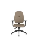 ESC20 Loco Ergonomic Office Chair - with high back, medium seat, adjustable arms and black 5 star castor base.
