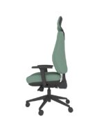 ESC21 Side view - ergonomic office chair with headrest and large waterfall seat to reduce thigh pressure. Adjustable arms and black 5-star castor base