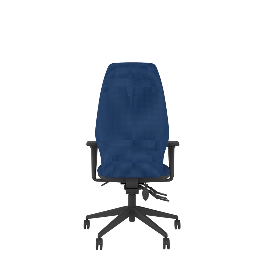 Tri Curve extra high back ergonomic office chair with adjustable tri-curved backrest, inflatable lumbar support and ergonomic seating design
