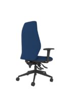 Extra high back ergonomic office chair with adjustable tri-curved backrest and lumbar support