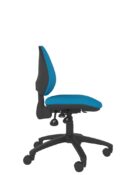Side view - Medium back ergonomic chair with posture curved backrest, generous curved seat and fully tested seat controls.