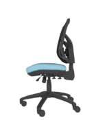 Athlete chair without arms. Stylish mesh back with lumbar support and upholstered curved seat pad