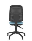Ergonomic chair with a black swivel base, mesh back and an padded seat for a sleek, modern look