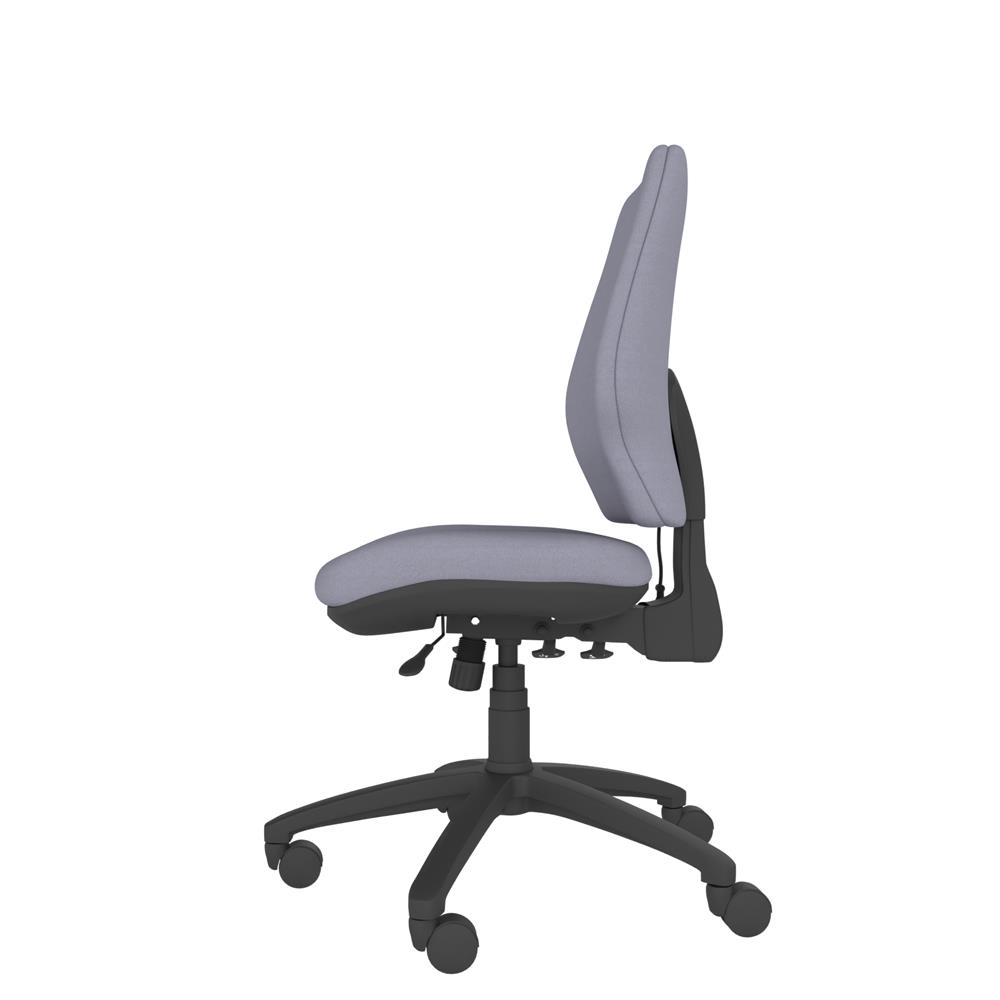 Side View - High back ergonomic chair with moulded foam seat and backrest, providing lasting comfort and reliable daily performance.