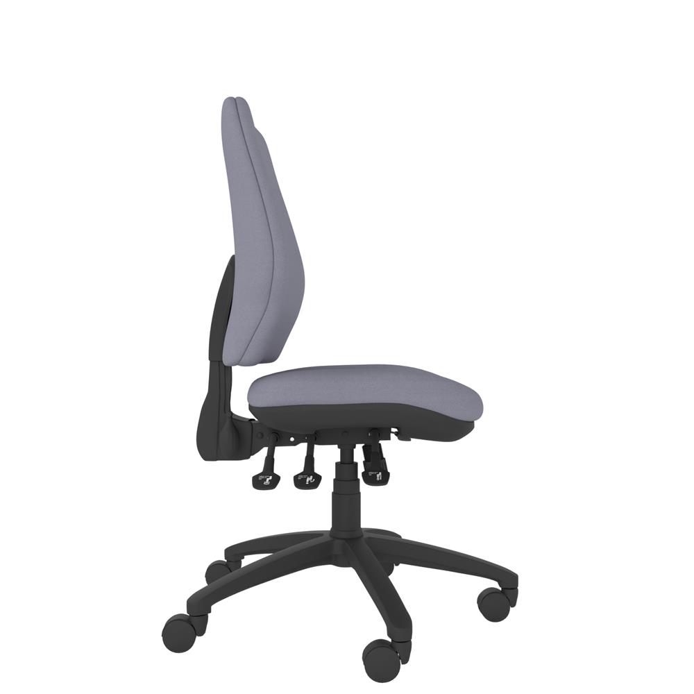 Durable ergonomic chair featuring a high back design that supports posture and reduces fatigue in professional work environments.