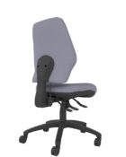 High back ergonomic chair with adjustable features and supportive cushioning, designed for comfort during long working hours.