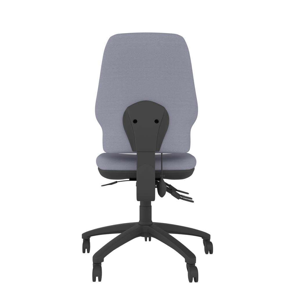 Designed for extended use, this ergonomic chair includes a high back for enhanced posture support and long-lasting comfort. Height adjustable and 3 lever ergonomic adjustability mechanism, 5 star castor base. Fully upholstered seat and back.