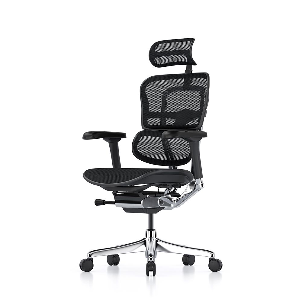 Comfort Ergohuman Elite G2 Mesh office chair with adjustable arms, headrest and chrome 5 star base.