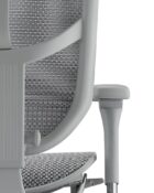 Close up of Enjoy Elite G2 ergonomic office chair mesh back and adjustable lumbar lever