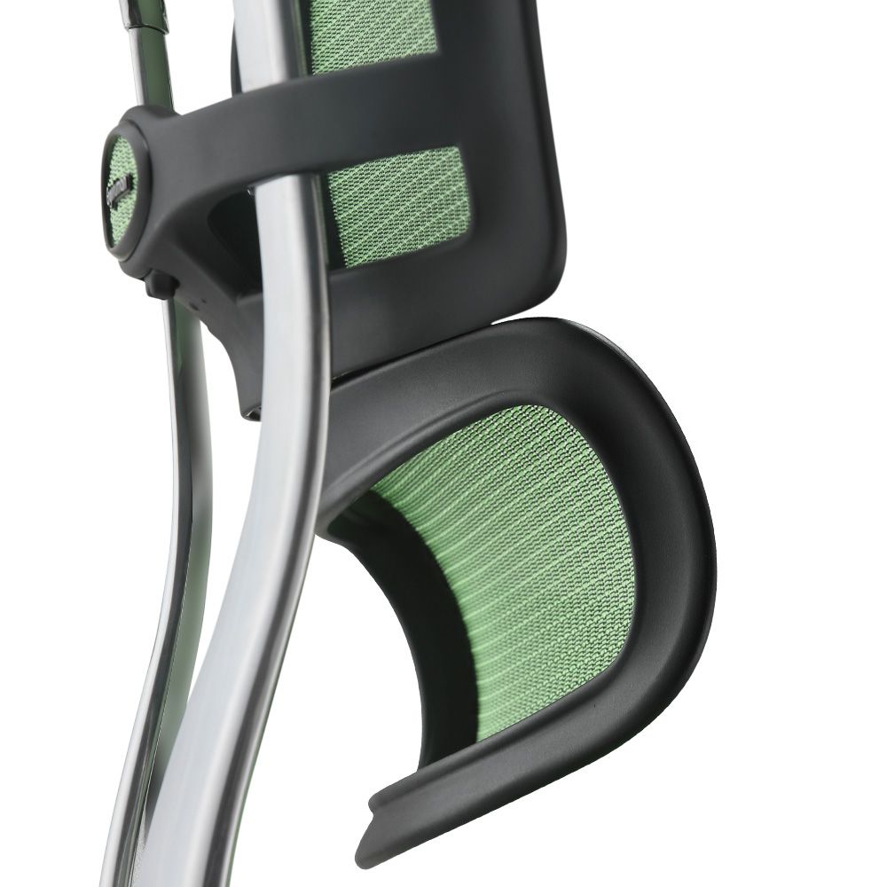 Close-up of Ergohuman Elite G2 lumbar support and breathable mesh backrest