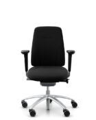 Flokk RH Logic 200 medium back, Black ergonomic office chair with adjustable seat and backrest.