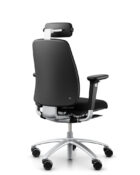 Black Ergonomic Chair. Flokk RH Logic 200 task back chair with adjustable lumbar support, tilt mechanism and neck support.