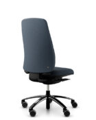 Back view of Flokk RH Logic 220 high back task chair with sculptured waterfall seat.