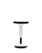 Lyft - Height Adjustable Stool in black and white, with soft-touch curved seat.