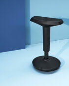 Lyft ergonomic stool showing rounded base for natural motion, designed for sitting or perching