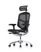 Optional headrest attached to Enjoy Elite G2 for neck and shoulder support, adjustable arms. adjustable lumbar and swivel castor base.