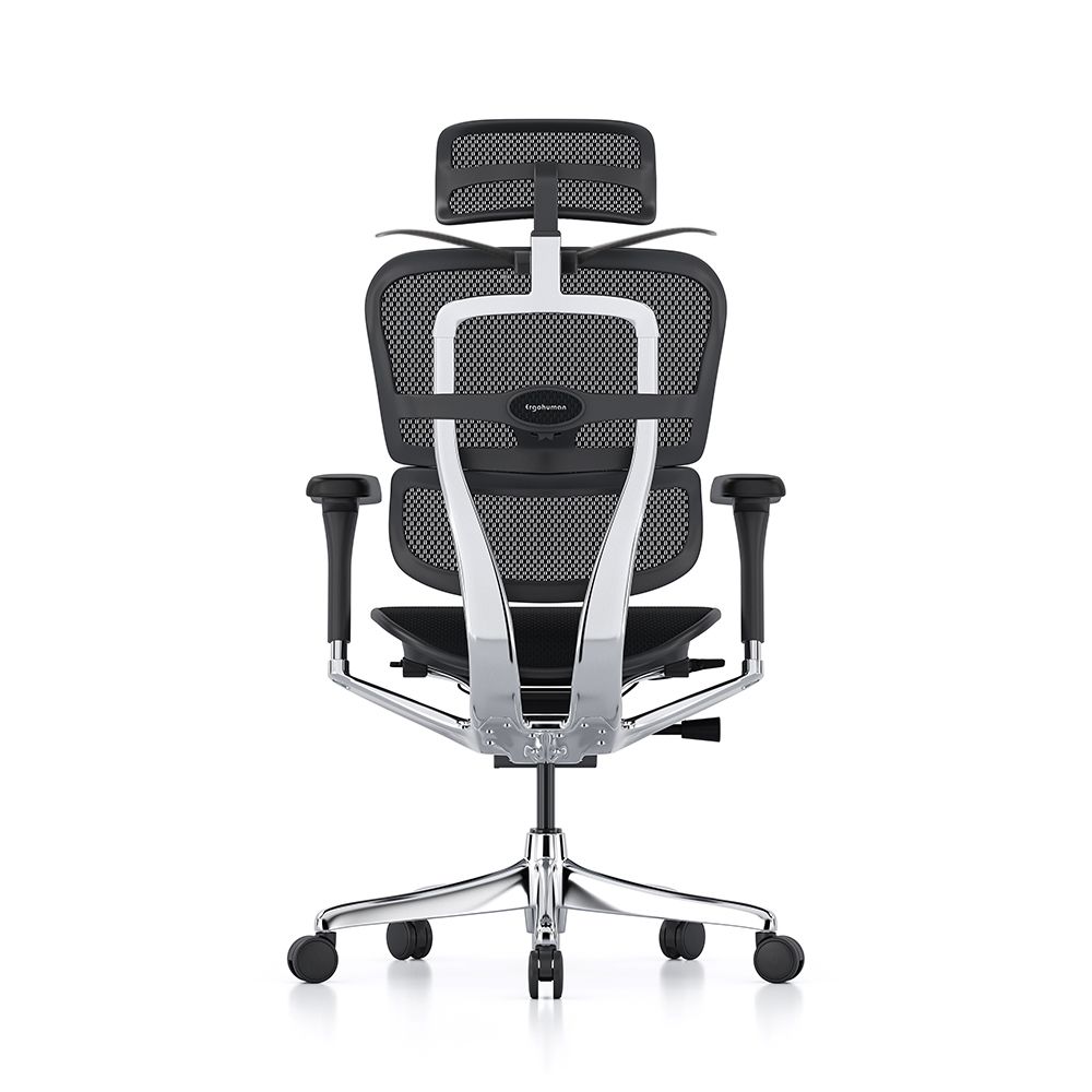 Ergohuman Elite G2 ergonomic office chair with mesh back and optional adjustable headrest and coat hanger,