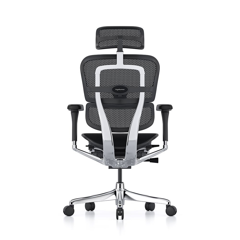 Ergohuman Elite G2 ergonomic mesh back chair with multi-adjustable armrests, head rest, and waterfall seat