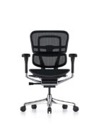 Close-up of Ergohuman Elite G2 lumbar support and breathable mesh backrest