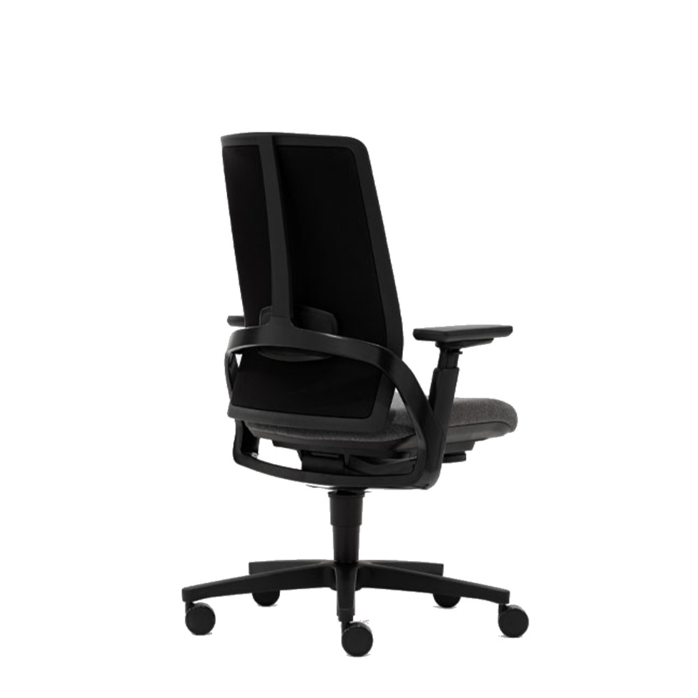 Black Senator i-Workchair task chair with adjustable lumbar and seat depth - back view.