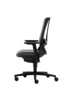 Side view of Senator i-Workchair showing curved knit back, lumbar support, demonstrating a working position