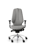 Contemporary ergonomic office chair with headrest, breathable cushioning, and adjustable armrests.
