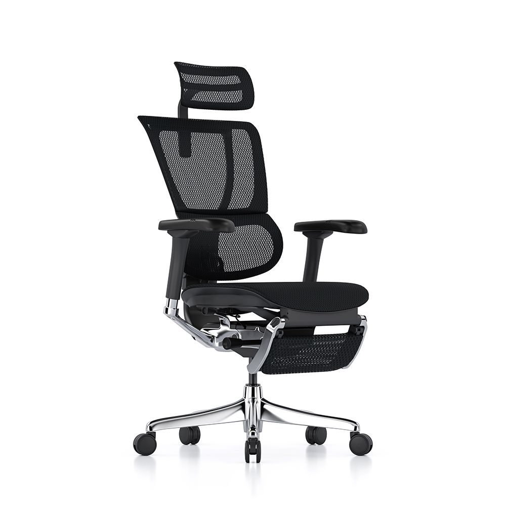Adjustable seat height, depth, and back tilt - Mirus Elite G2 chair. With optional head and leg rest and adjustable 5D arms.