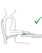side profile image of correct wrist position sing the trapezium ergo wrist rest - how to setup a good ergonomic setup for improved posture