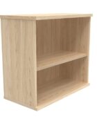 Bookcase with one shelf, standing at 730mm high. Finished in Canadian Oak MFC wood finish.