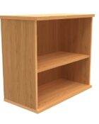 Bookcase with one shelf, standing at 730mm high. Finished in Norwegian Beech MFC wood finish.